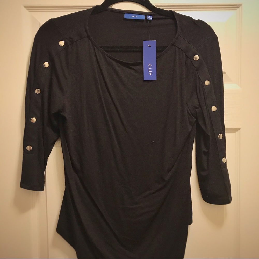 APT9 Black 3/4 Sleeve Shirt